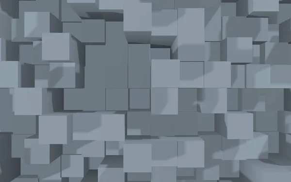 Abstrakt Grå Elegant Kub Geometrisk Bakgrund Chaotiskt Avancerade Rektangulära Stänger — Stockfoto