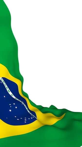 Wapperende Vlag Van Brazilië Ordem Progresso Orde Vooruitgang Rio Janeiro — Stockfoto