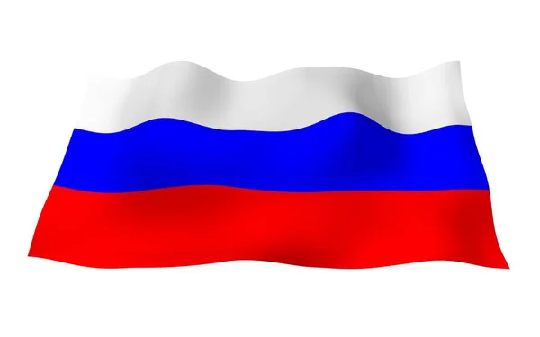 Rusya Federasyonu Bayrağını Sallıyor Ulusal Rusya Nın Devlet Sembolü Illüstrasyon — Stok fotoğraf