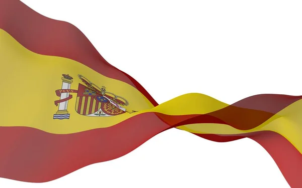 スペインの国旗 スペイン王国の公式国家シンボル コンセプト ウェブ スポーツページ 語学コース デザイン要素 3Dイラスト — ストック写真