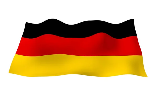 ドイツの国旗 ワイドフォーマット3Dイラスト ドイツ連邦共和国の象徴 3Dレンダリング — ストック写真