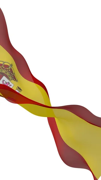 The flag of Spain. Official state symbol of the Kingdom of Spain. Concept: web, sports pages, language courses, travelling, design elements. 3d illustration