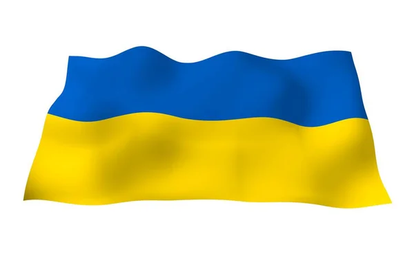 Die Flagge Der Ukraine Auf Weißem Hintergrund Nationalflagge Und Staatsfahne — Stockfoto