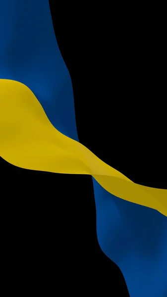 Flag Ukraine Dark Background National Flag State Ensign Blue Yellow — Stock Photo, Image