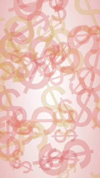 Multicolored Translucent Dollar Signs White Background Red Tones Illustration — Stock Photo, Image