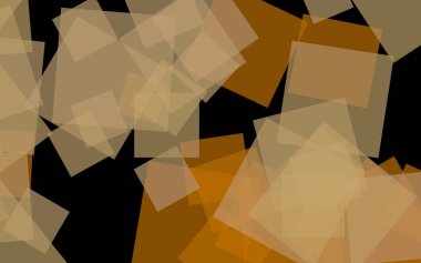 Koyu arkaplanda çok renkli yarı şeffaf kareler. 3B illüstrasyon