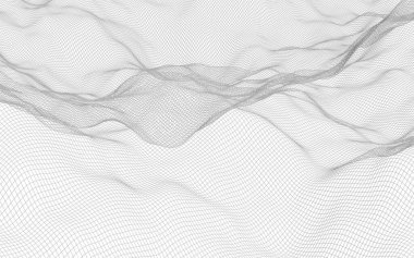 Beyaz arka planda soyut manzara. Siber uzay şebekesi. merhaba teknoloji ağı. 3d illüstrasyon