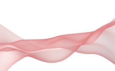 Soyut dalga. Eşarp. Beyaz arka plan üzerinde parlak şerit. Soyut duman. Raster hava arka planı. 3d illüstrasyon