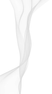 Beyaz soyut arka plan. Dalgalanan beyaz eşarp. Rüzgâr gibi esiyor. 3B illüstrasyon