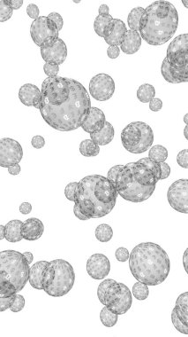 Bitcoin ekonomik balonu. Şifreli para birimi 3 boyutlu illüstrasyon. İş konsepti. Beyaz arka planda gümüş baloncuklar. Bit, Coin, madencilik konsepti