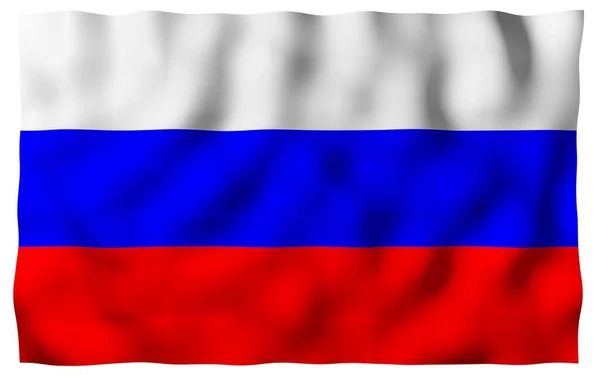 Viftande Flagga Ryska Federationen Den Nationella Stats Symbol För Ryssland — Stockfoto