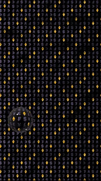 Ethereum Klasyczne Waluta Ciemnym Tle Cyfrowy Symbol Kryptograficznego Bańka Walutowa — Zdjęcie stockowe