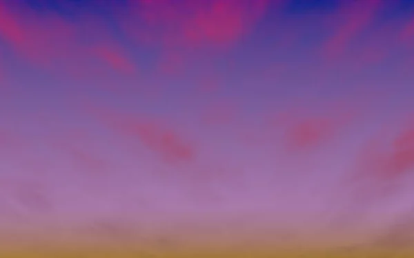 Cumulus pink clouds in the purple sky at sunset. Abstract group of clouds in the evening. 3D illustration