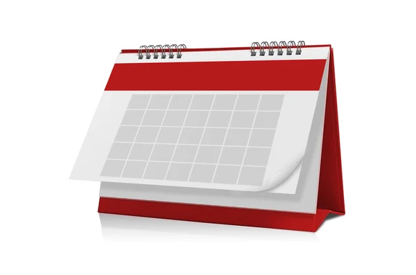 Calendário vermelho com página em branco — Fotografia de Stock