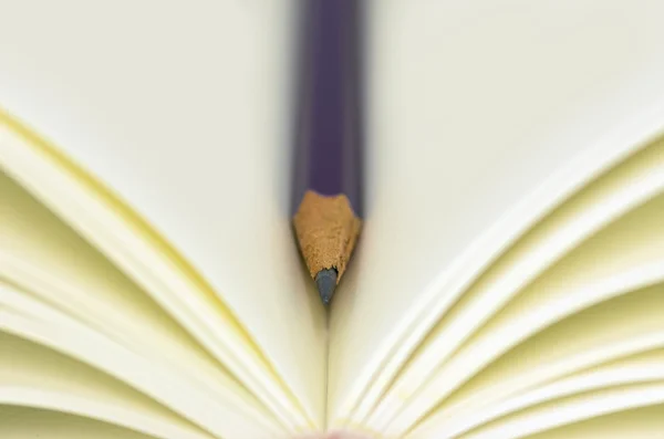 Pencil and Open book — Stock Photo, Image