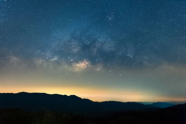 Galaxia Vía Láctea Con Estrellas Polvo Espacial Universo Exposición Larga —  Fotos de Stock