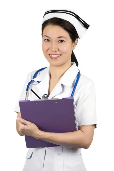 Asian nurse isolated — Stock Photo, Image