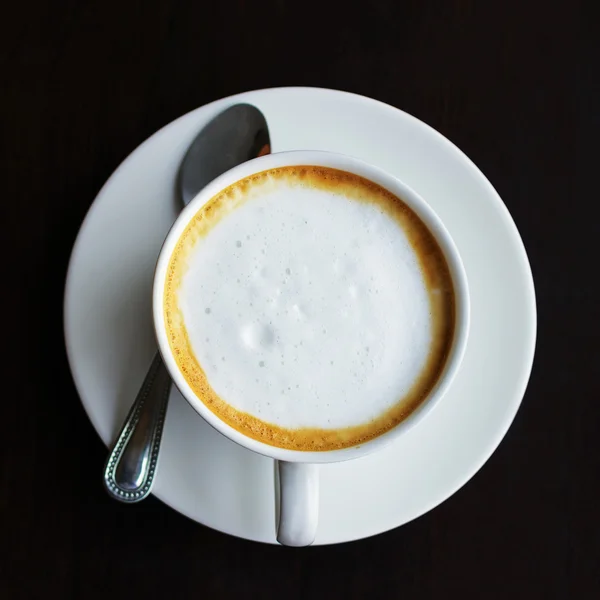 Vue de dessus d'une tasse de café — Photo