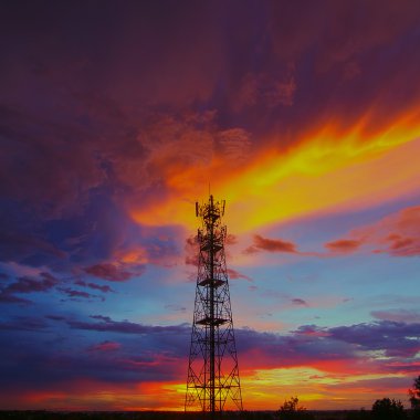 Silhouettes Telecommunication tower clipart
