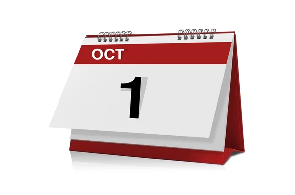 October 1 desktop calendar — Stock Photo, Image