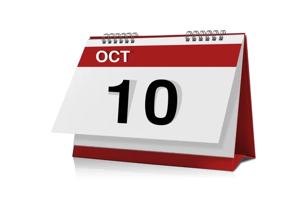 Octubre 10 calendario de escritorio — Foto de Stock