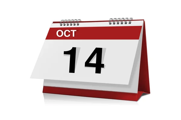 10 月 14 日卓上カレンダー — ストック写真