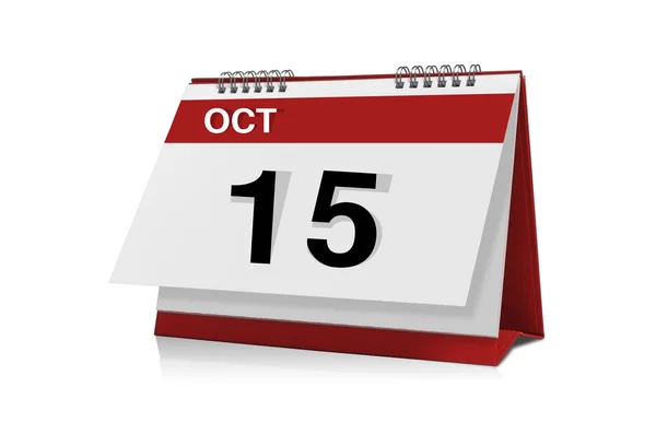 October 15 desktop calendar — Stock Photo, Image