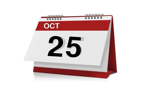25 października pulpitu kalendarz — Zdjęcie stockowe
