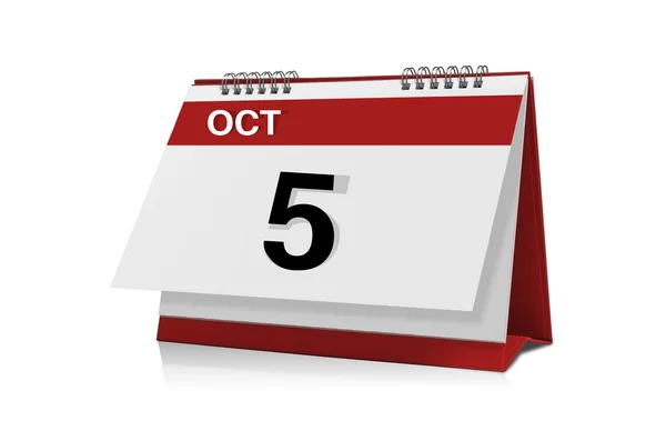 5 października pulpitu kalendarz — Zdjęcie stockowe