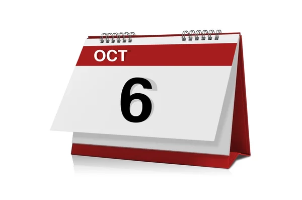 Octubre 6 calendario de escritorio —  Fotos de Stock