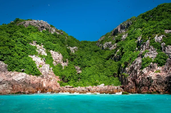 Isla Aride Vista Reserva Natural Desde Océano Índico Con Cielo — Foto de Stock