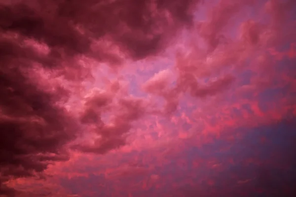 Dramatic Impressive Sky Colorful Clouds Sunset Rainy Stormy Weather — Stock Photo, Image