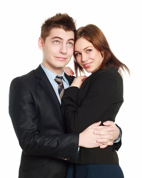 Passionate business couple embracing each other and dream — Stock Photo, Image