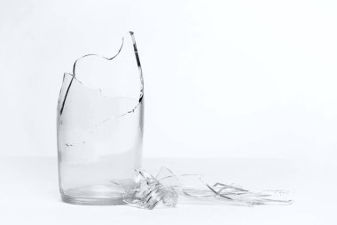 Broken bottle on white background ... clipart