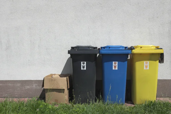 Containers Sorted Garbage Ecology — Stock Photo, Image