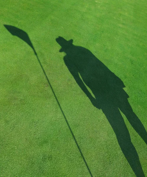 Sombra Figura Humana Sobre Fondo Verde — Foto de Stock