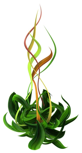 Vinhas Plantas Verde Crescente Torção Cores Tendril Ilustração Vertical Isolado — Fotografia de Stock