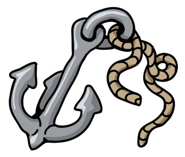 İp karikatür renk çizimi, vektör çizimi, yatay, beyaz, izole edilmiş