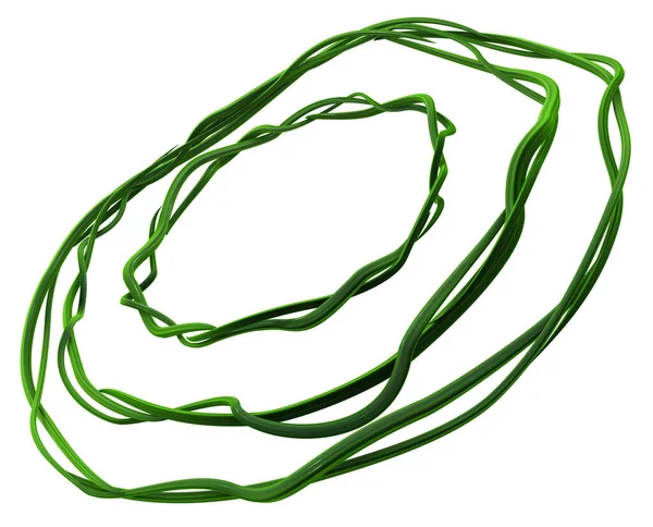 Рослинні Лози Зеленого Зростаючого Скручування Концентричного Циклу Ілюстрація Горизонтальні Ізольовані — стокове фото