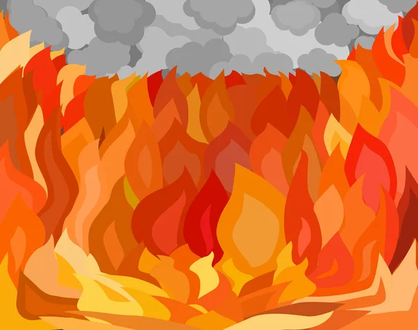 Cheminée Flammes Rouges Abstraites Fond Dessin Animé Couleur Vecteur Illustration — Image vectorielle