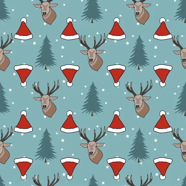 Winter Kerst Naadloos Patroon Ontwerp — Stockvector