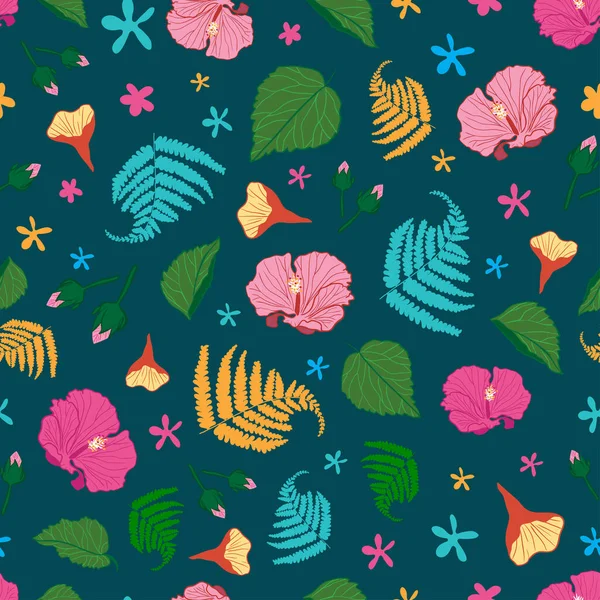 Motif Vectoriel Sans Couture Tropic Hawaii — Image vectorielle