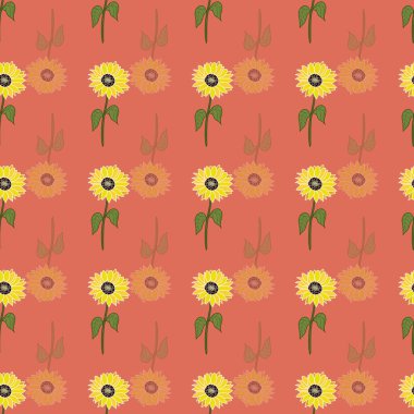 Parlak ayçiçekleri kusursuz desen tasarımı