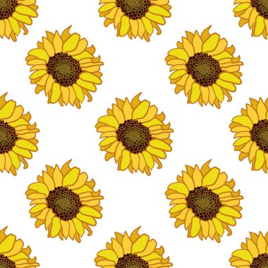 Ayçiçeği deseni tasarım illüstrasyonu.