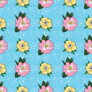 Yaban gülleri desen dizaynı