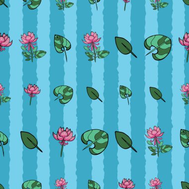 Nilüfer çiçeği vektörü pürüzsüz desen