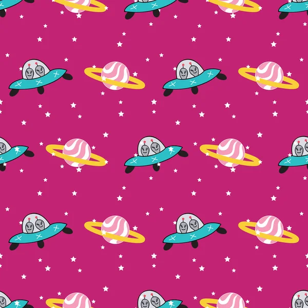 Colorful outer space repeat pattern