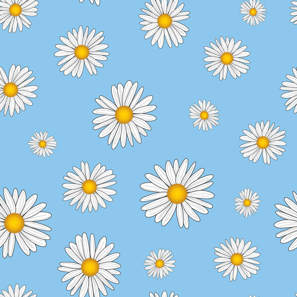 Seamless pattern design with daisy flower