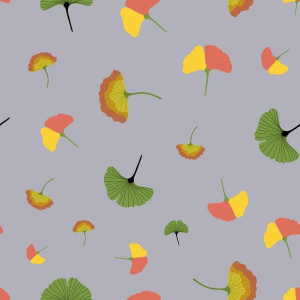 Ginkgo Blad Vector Herhalen Patroon Ontwerp — Stockvector