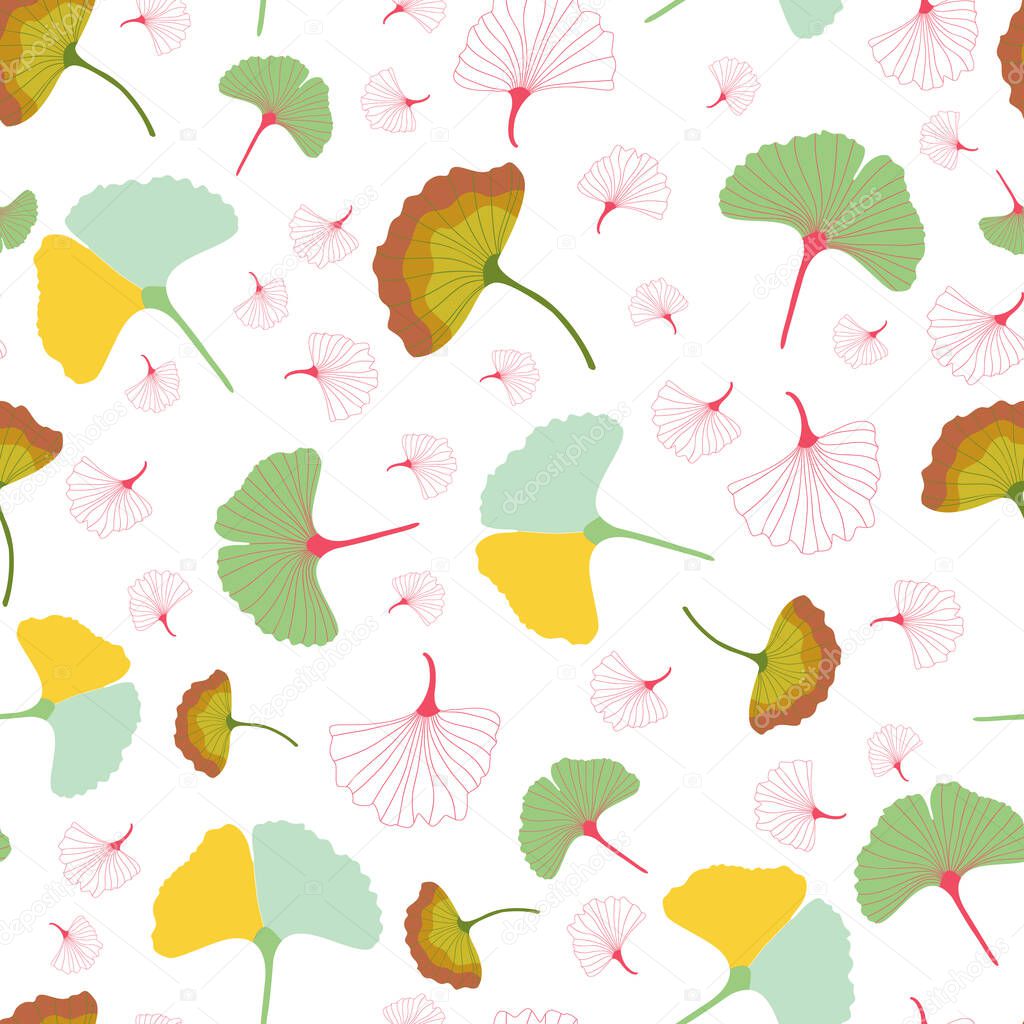 Ginko leaf vector repeat pattern